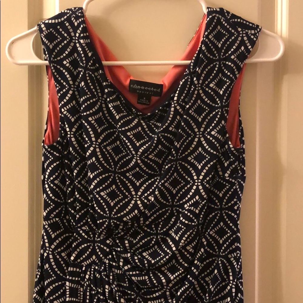 Navy and white dress